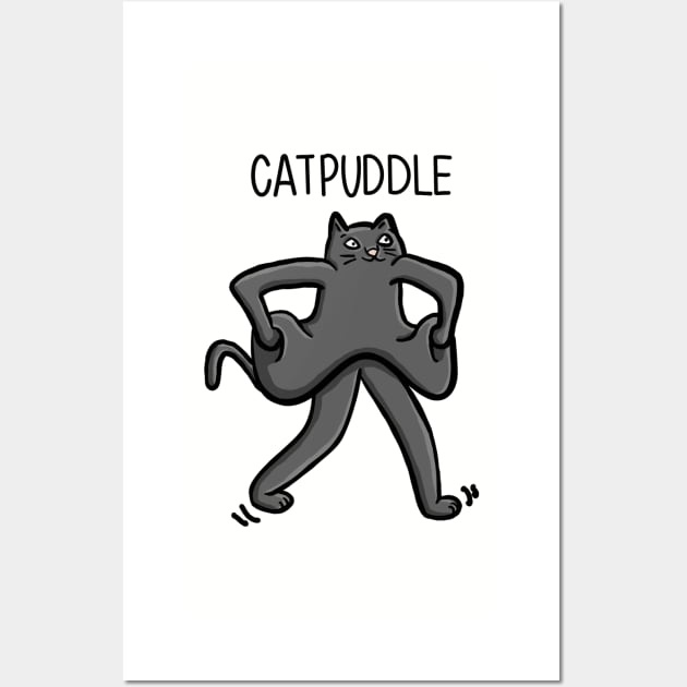 Standing CATPUDDLE Funny cat as a puddle Digital Illustration Wall Art by AlmightyClaire